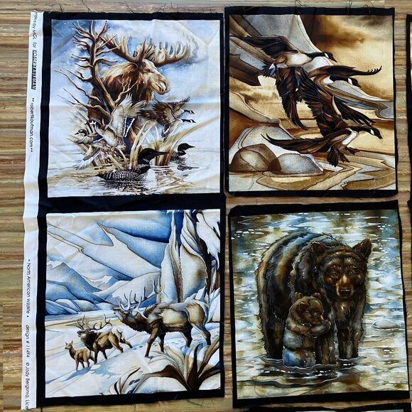 Jody Bergsma North American Wildlife & Birds Fabric Panels 7 Designs 11" Squares - Picture 3 of 6